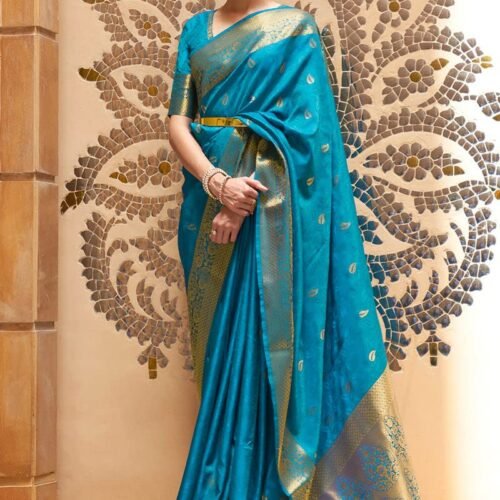 SWORNOF Women's kanjivaram banarasi silk saree for festival Wedding silk with rich pallu Design sarees for women with Unstitched blouse piece
