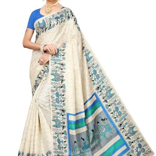 Yashika Women's Plain Khadi Saree