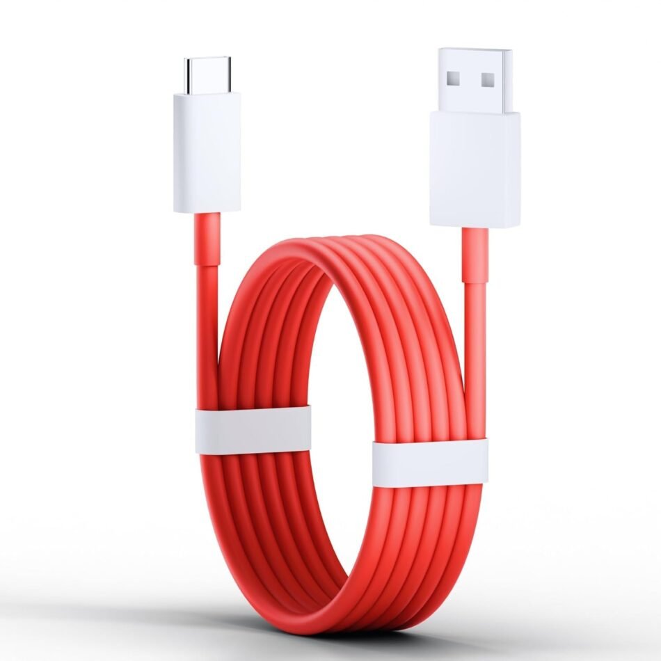 61dZ9Dk4U1L._SL1500_.jpg Wayona 100W SUPERVOOC fast charging Type C Cable Compatible with Oneplus, Oppo, Realme,Redmi, Xiaomi 1m USB A to C Supports Dash, Warp, Vooc,D art, Red Cable (Red, Supervooc) - Image 1